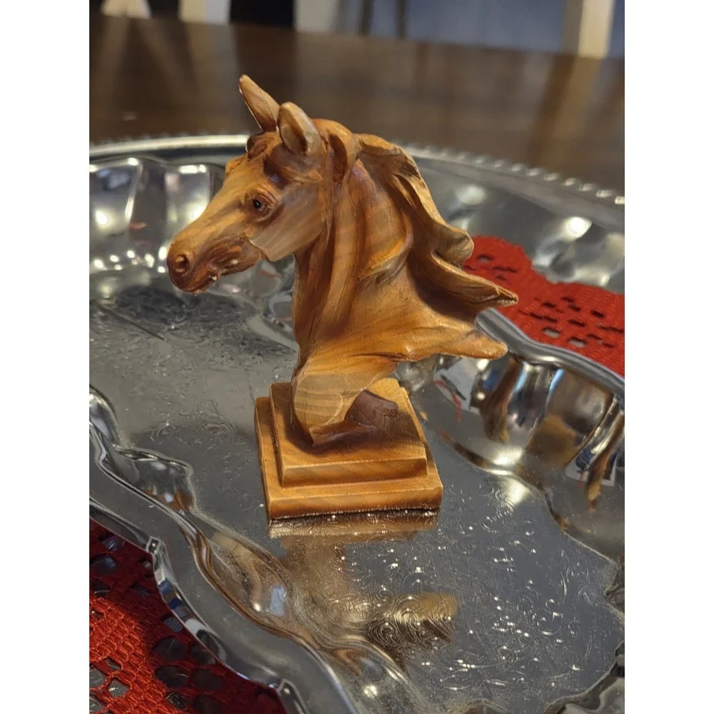 Slifka Sales Co. Small Horse Head Bust, Faux Cedar, Equestrian